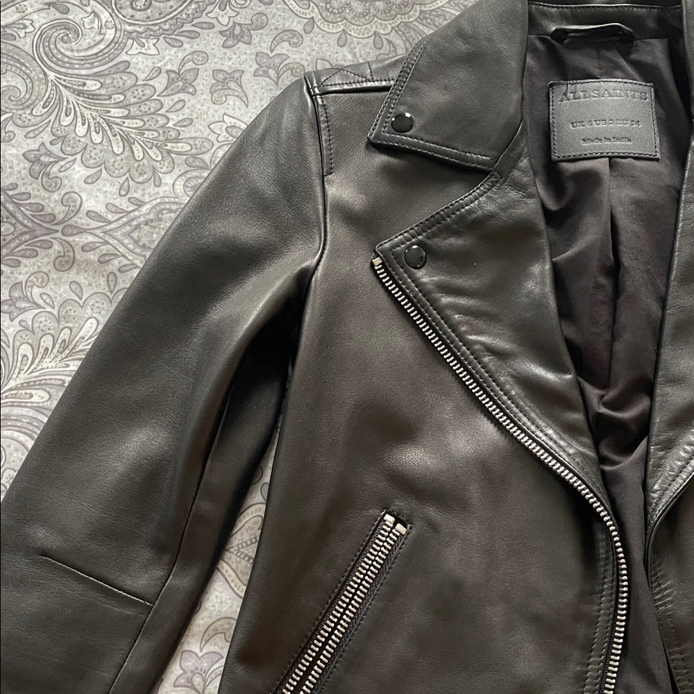 All Saints black Leather Jacket - Picture 5 of 15